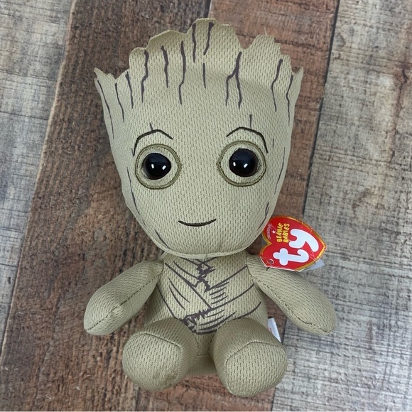 NEW Ty Beanie Baby Marvel Baby Groot Plush Stuffed Animal Superhero Tree - Picture 1 of 5